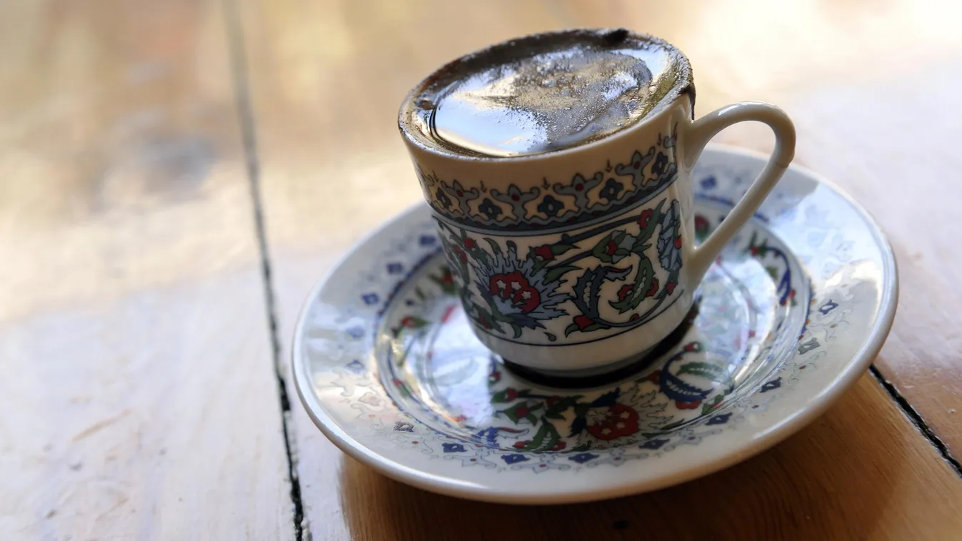 kávé Turkey, Central Anatolia, Cappadocia, Uchisar, Turkich cafe 