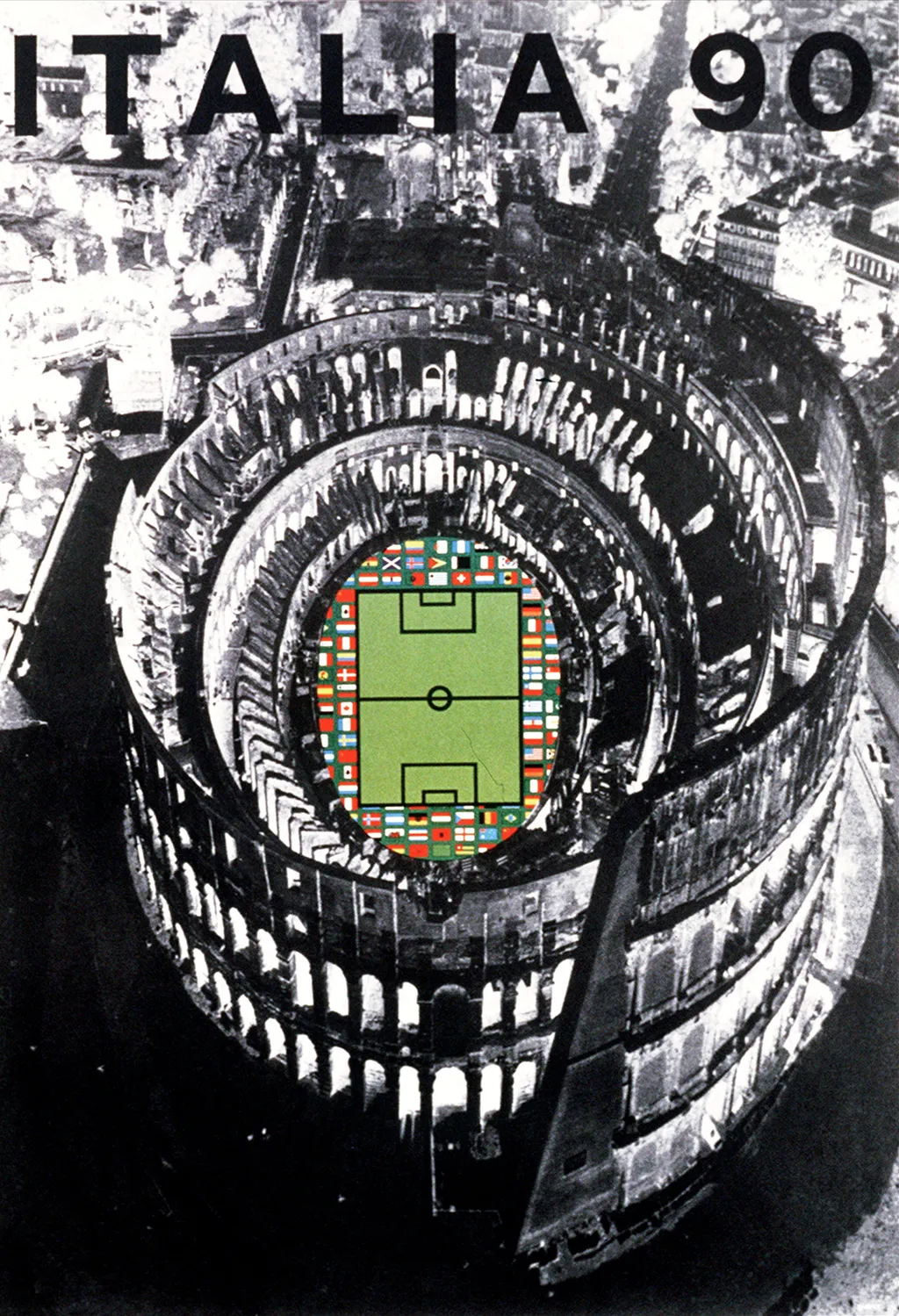 Labdarúgó-világbajnokság, labdarúgóvébé, futballvébé, labdarúgás, hivatalos plakát, poszter, 1990, Olaszország 
