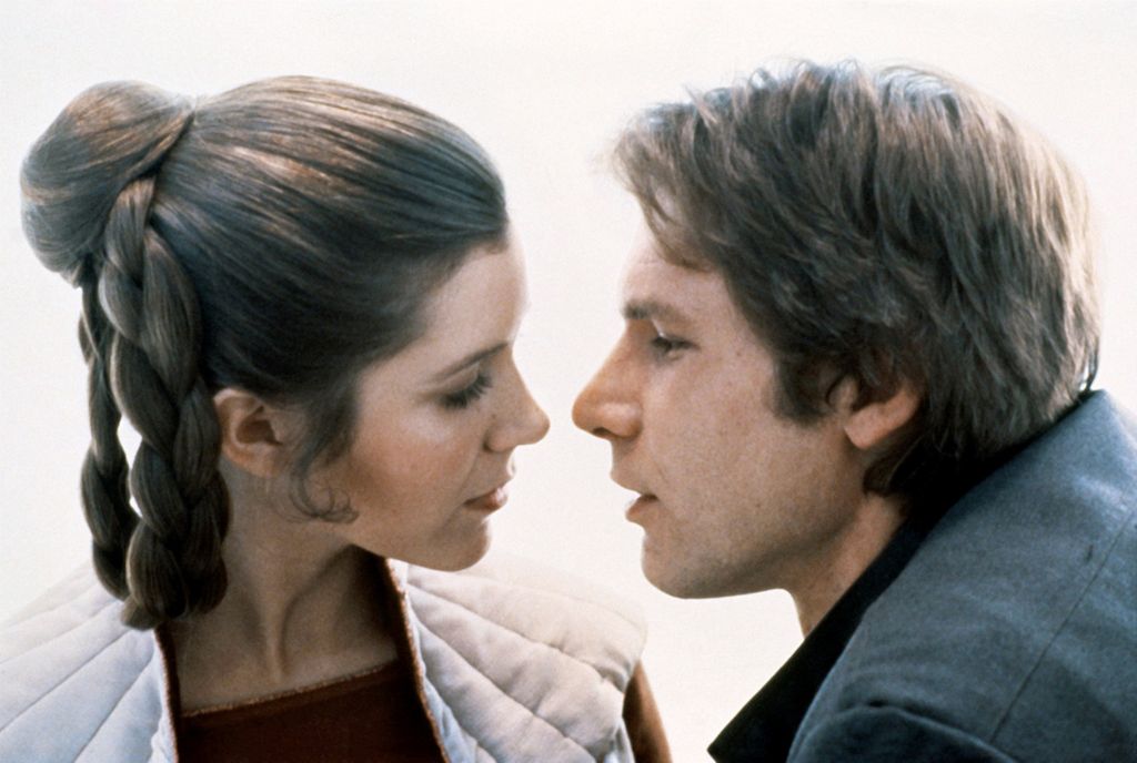 Carrie Fisher és Harrison Ford A Birodalom visszavág című filmben 