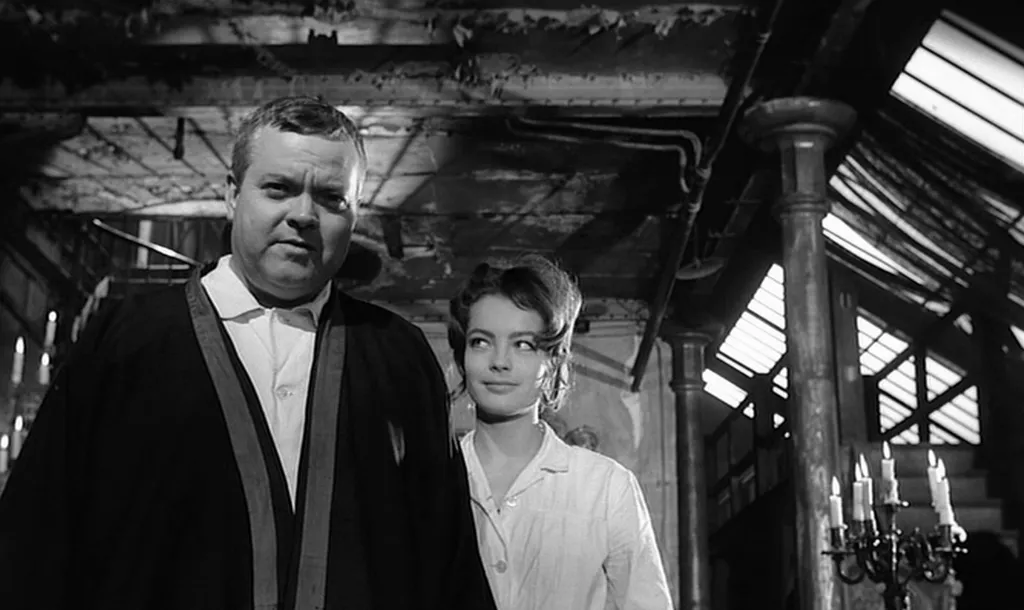 Orson Welles and Romy Schneider in Orson Welles’ THE TRIAL (1962). Courtesy: Rialto Pictures / Studiocanal 