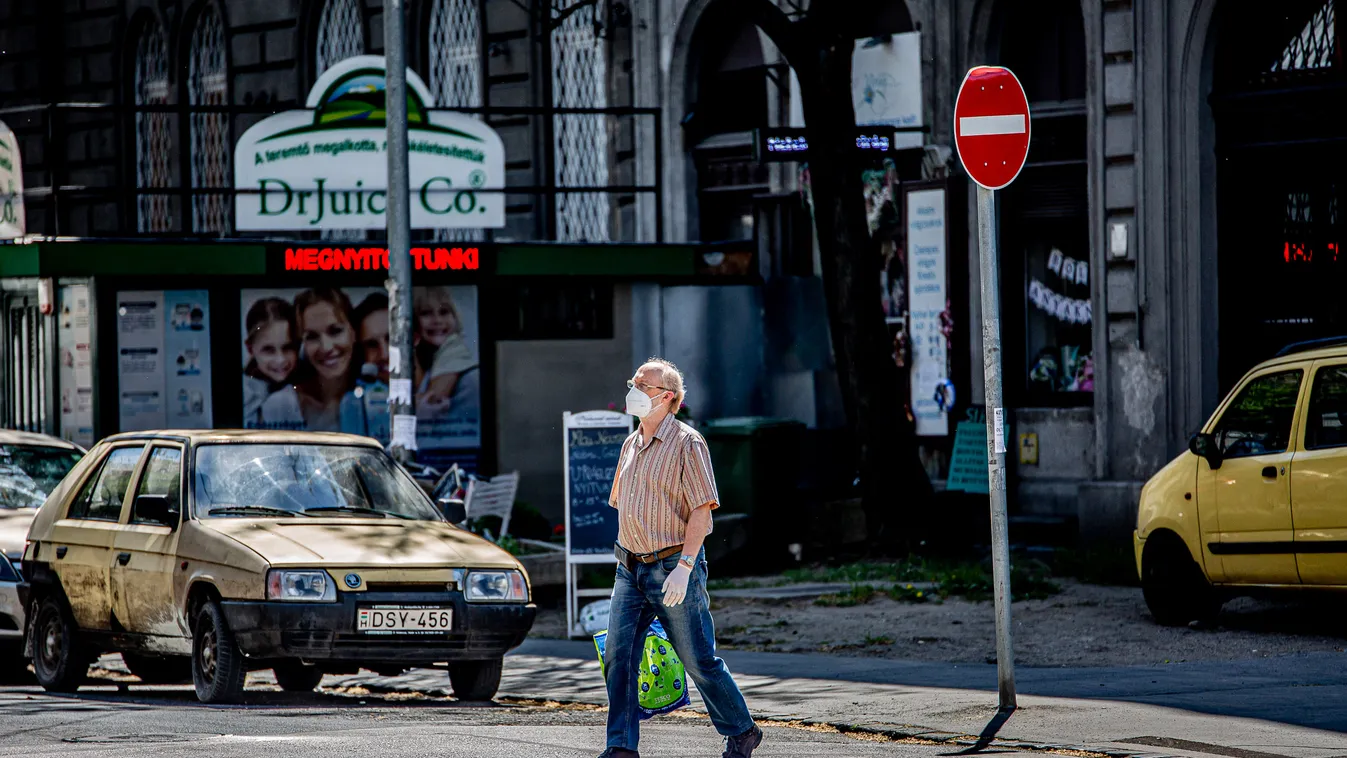koronavírus korona vírus járvány fertőzés betegség illusztráció
utca közlekedés maszk bevásárlás Budapest 