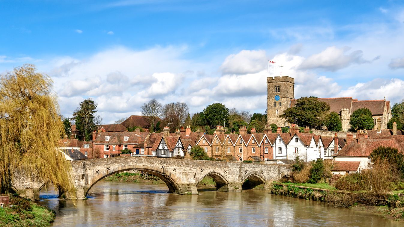 Rural Kent Twilight Kent - England Medieval Famous Place Rural Scene England UK Europe Landscape River Water Church Bridge - Man Made Structure Village Aylesford Rural View View of Aylesford village in Kent, England with medieval bridge and church. 