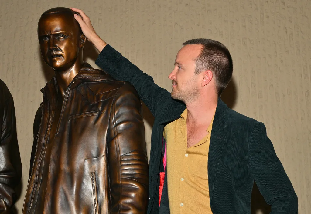 Sony Pictures Television Hosts "Breaking Bad" Statues Unveiling Featuring Bryan Cranston And Aaron Paul GettyImageRank3 Color Image arts culture and entertainment celebrities Horizontal 