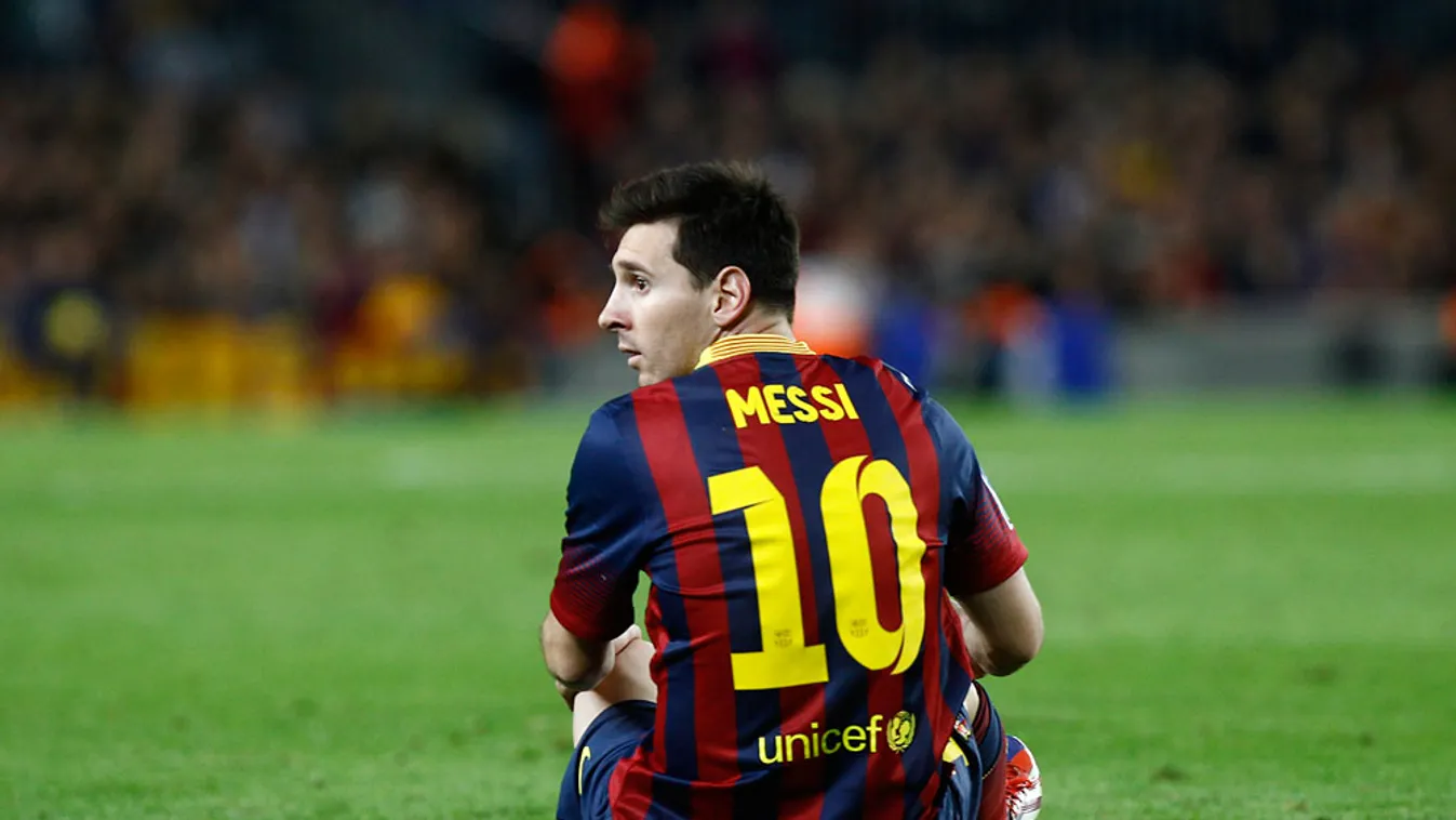 Lionel Messi a Barcelona labdarúgója az RCD Espanyol elleni meccs után