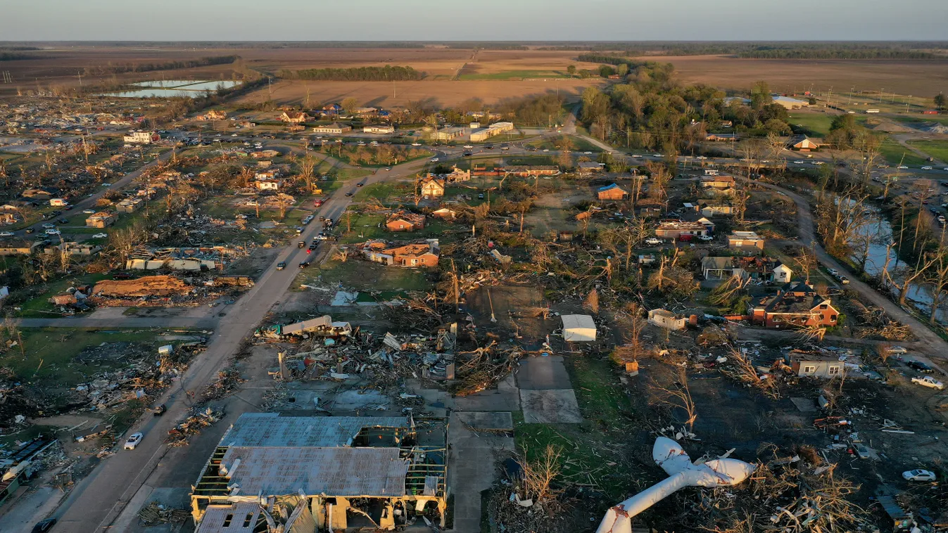 At Least 26 Dead After Devastating Tornadoes Tear Through Mississippi GettyImageRank1 Series USA Damaged Accidents and Disasters Color Image Setting Photography Power Topix Bestof One Bestpix Extreme Weather Drone Point of View Rolling Fork Rolling Fork, 