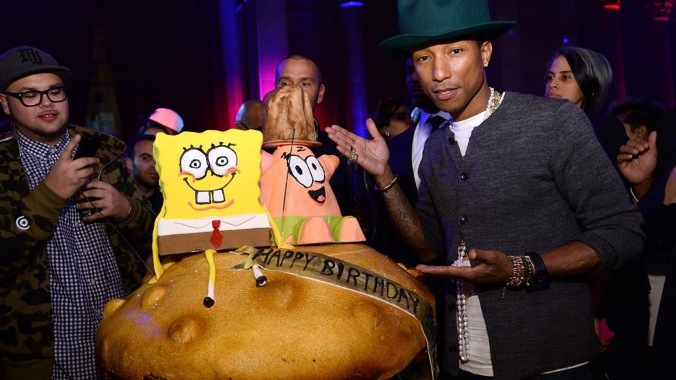NEW YORK, NY - APRIL 04:  Pharrell Williams attends the SpongeBob SquarePants themed, 41st birthday party for Pharrell Williams at Bikini Bottom at Cipriani Wall Street on April 4, 2014 in New York City.  (Photo by Dimitrios Kambouris/Getty Images for Nic