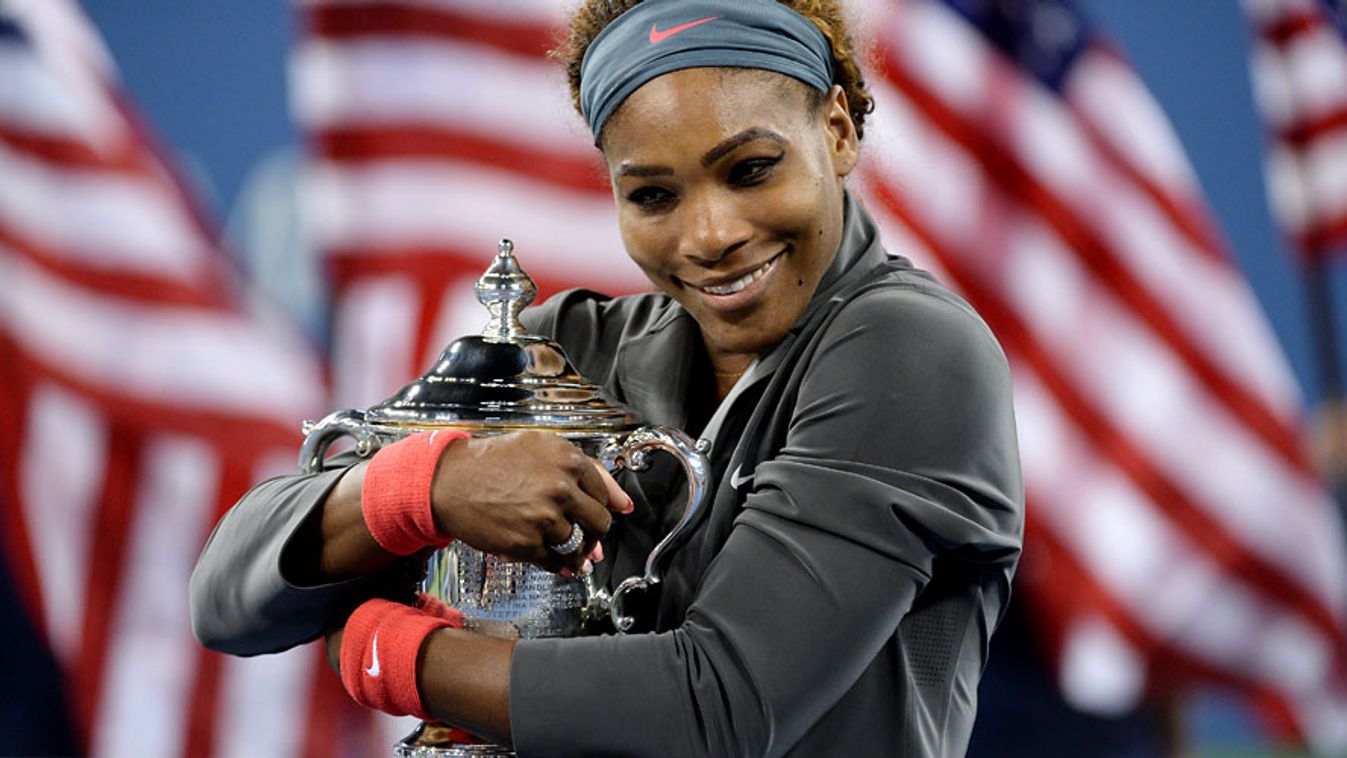Serena Williams miután megnyerte a US Opent, 2013