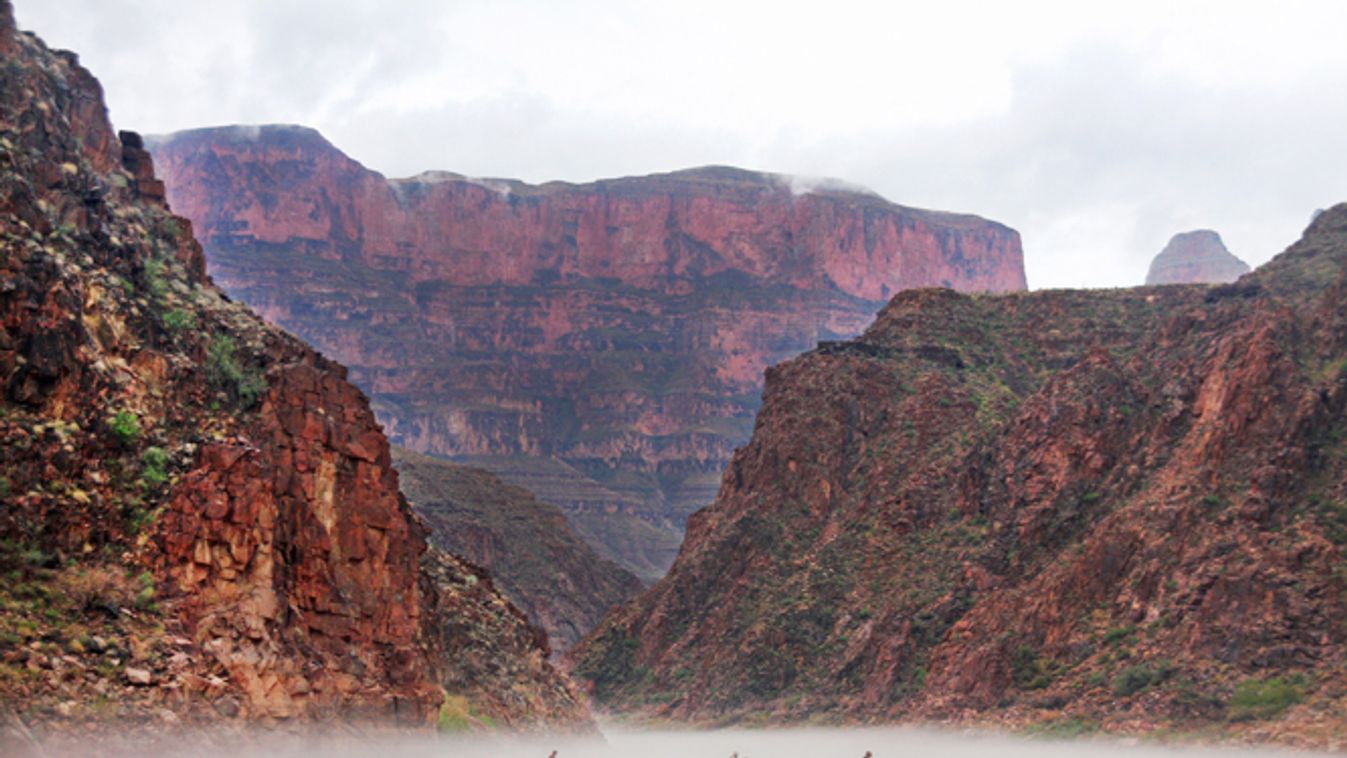 Operation Grand Canyon with Dan Snow Picture Shows: The boats set off through the early morning fog 