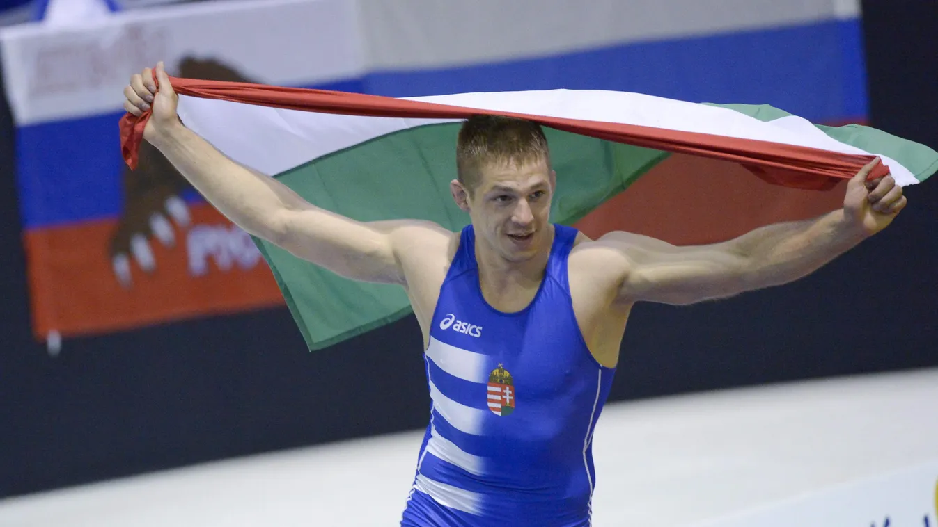 Lőrincz Tamás Európa-bajnok győztes magyar zászló örül sportoló 