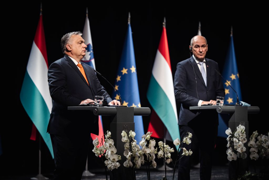 Magyar-szlovén kormányfői csúcstalálkozó Lendván, Janez Jansa, Orbán Viktor 