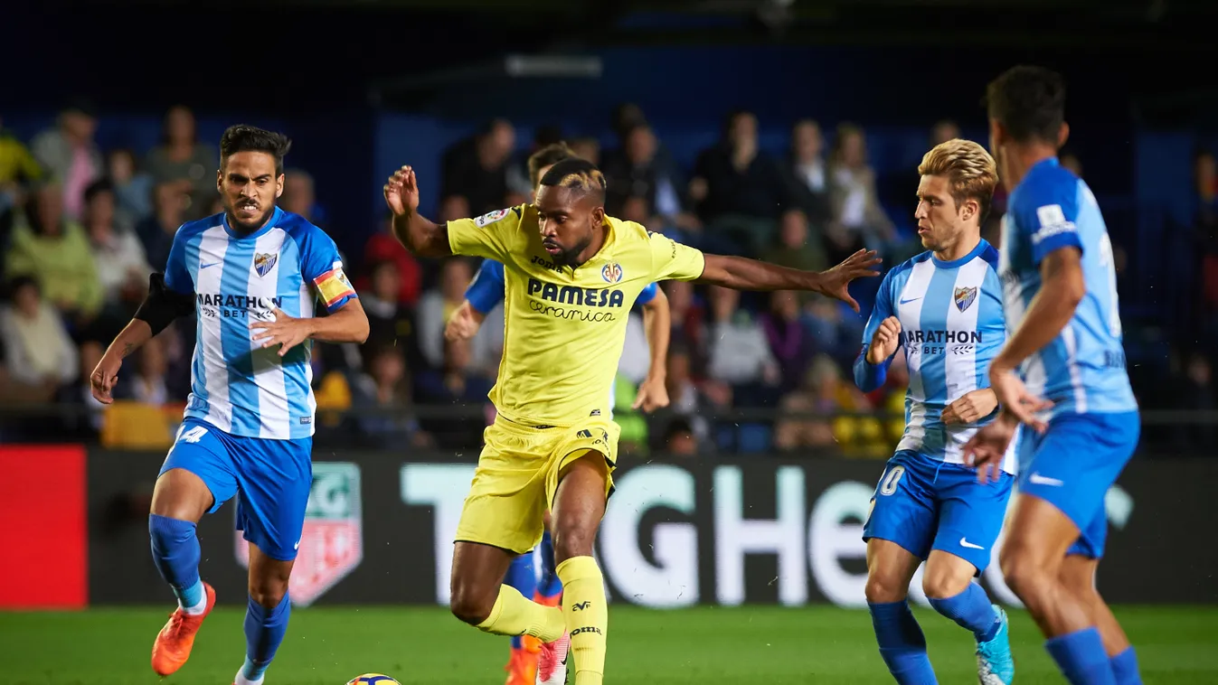 Villarreal v Malaga - La Liga Cedric Bakambu Sergio Gontan  Keko Villarreal CF Malaga FC La Liga Estadio de la Ceramica Ball Club Soccer Competition Match - Sport Soccer Soccer League Spain SPORT Sports League 