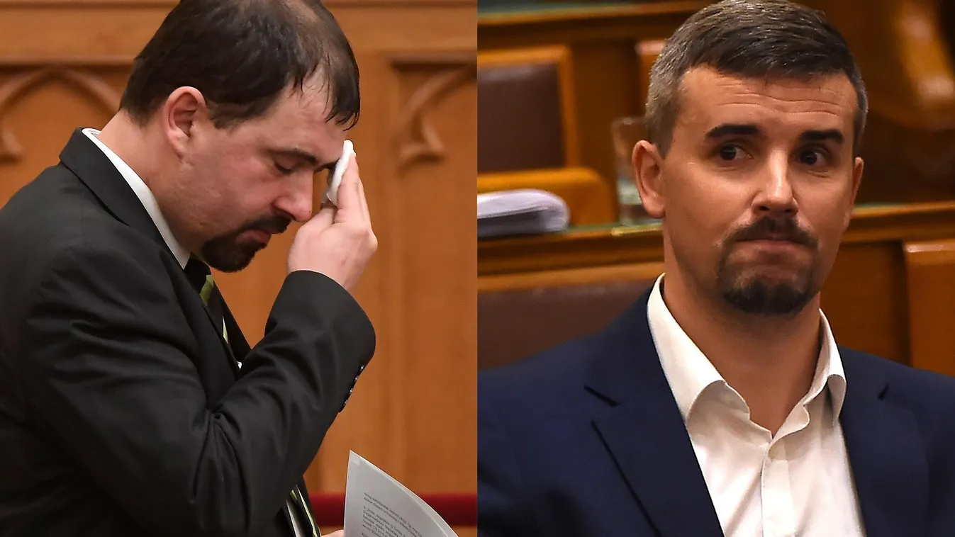 Szávay István jobbikos képviselő, Jakab Péter, a Jobbik frakcióvezetője 