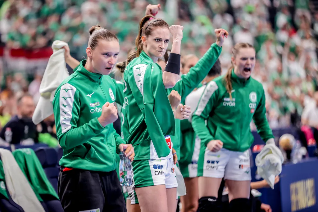 női kézilabda BL Final Four Budapest, MVM Dome, női kézilabda, Bajnokok Ligája négyes döntő, 2023, EHF FINAL4 WOMEN 2023, Győr, győri szurkolók, Győri Audi ETO KC–Vipers Kristiansand, 