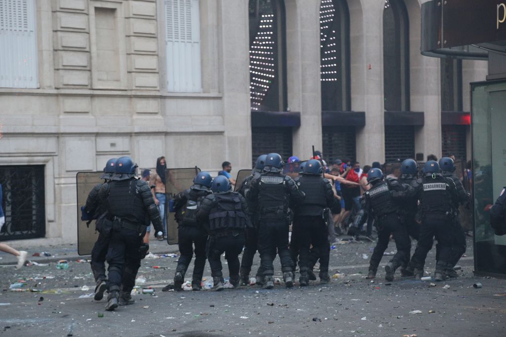 France: Riots erupt in Paris as people celebrate World Cup victory CrowdSpark ANONYMOUS MOVEMENT france WORLD CUP fifa world cup soccer VICTORY croatia france croatia FRENCH TEAM equipe de france world champions CHAMPS ELYSEES celebrations party WINNER so