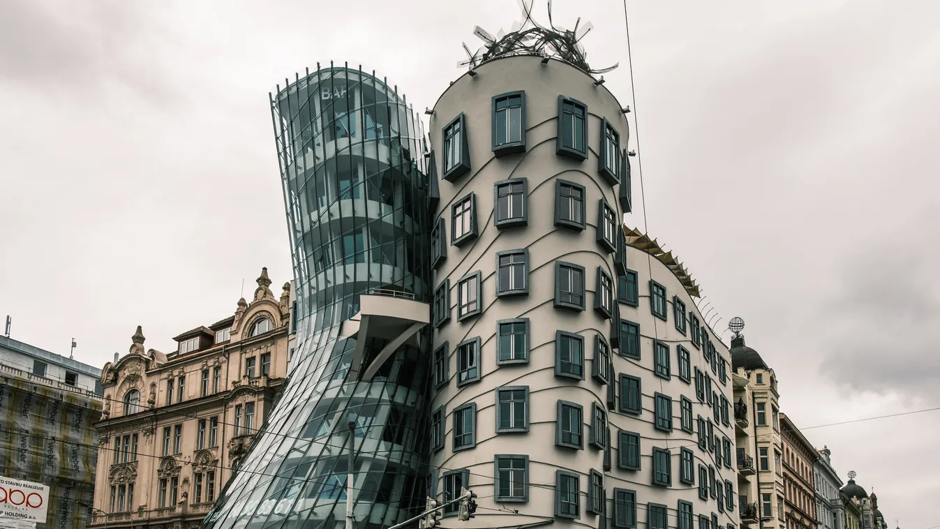 The Dancing House In Prague The Dancing House NurPhoto human interest Prague Croatian-Czech architect Vlado Miluni? Frank Gehry Vltava river Czech Republic Oscar Gonzalez deconstructivist building View Nationale-Nederlanden collaboration August Daytime ou