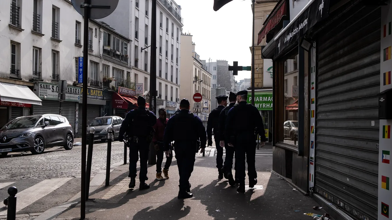 koronavírus, Franciaország, rendőr, rendőrök 