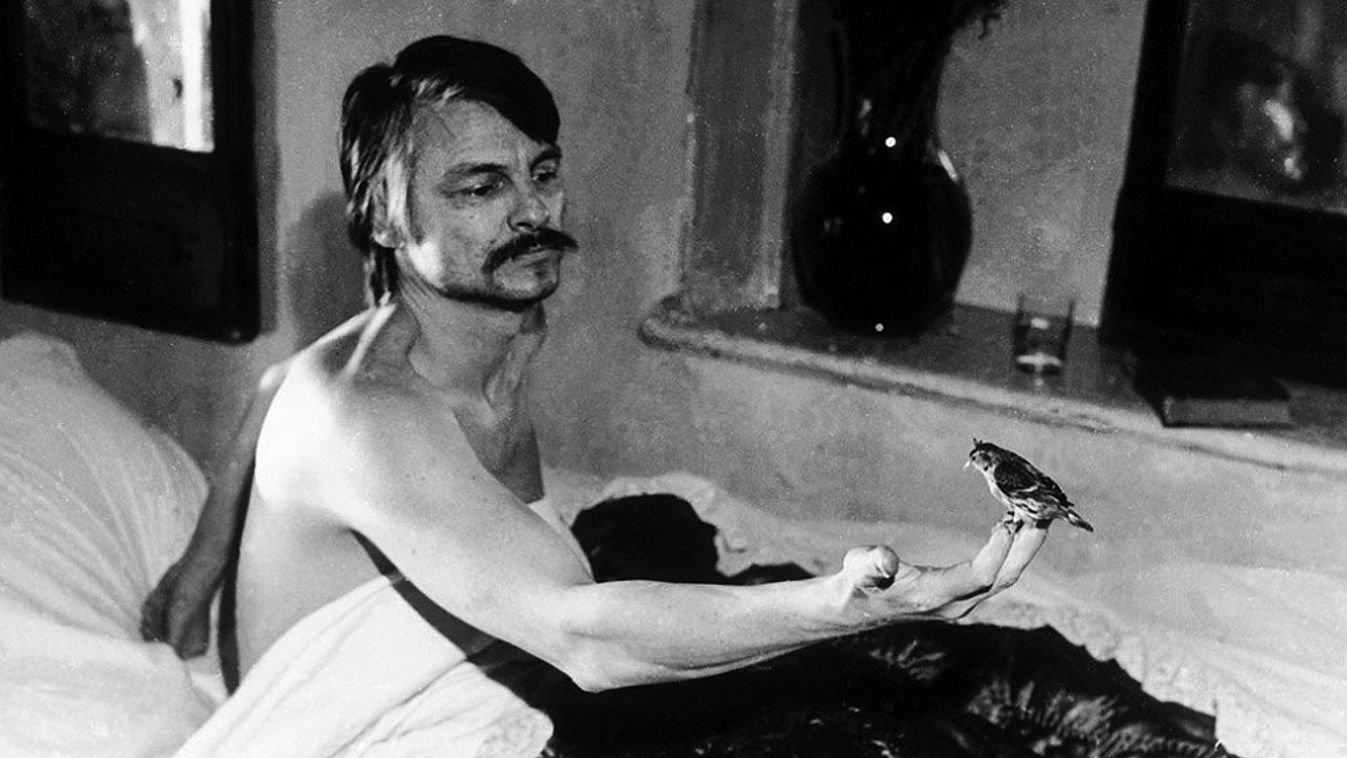 Andrej Tarkovszkij ágyban, madárral 