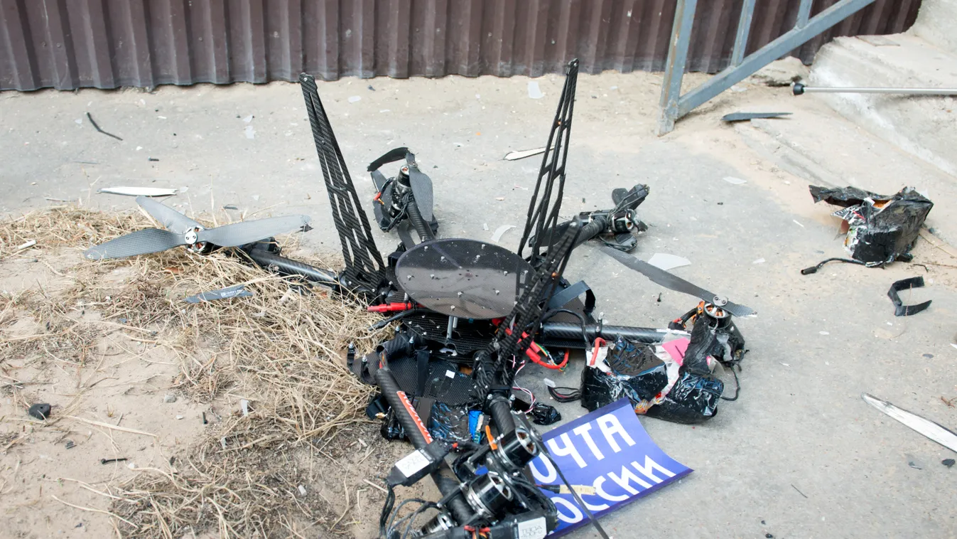 Russian Post's drone tested broken crash copter drone delivery landscape HORIZONTAL 