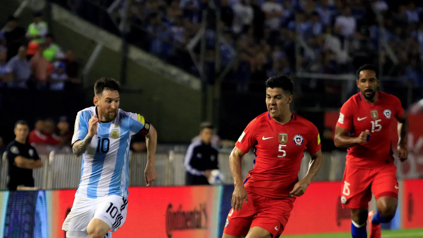 Argentina v Chile - FIFA 2018 World Cup Qualifiers 2017 Chile sports CONMEBOL Argentina Buenos Aires South America FIFA 2018 World Cup Qualifiers Monumental Stadium Square Horizontal FOOTBALL MATCH 