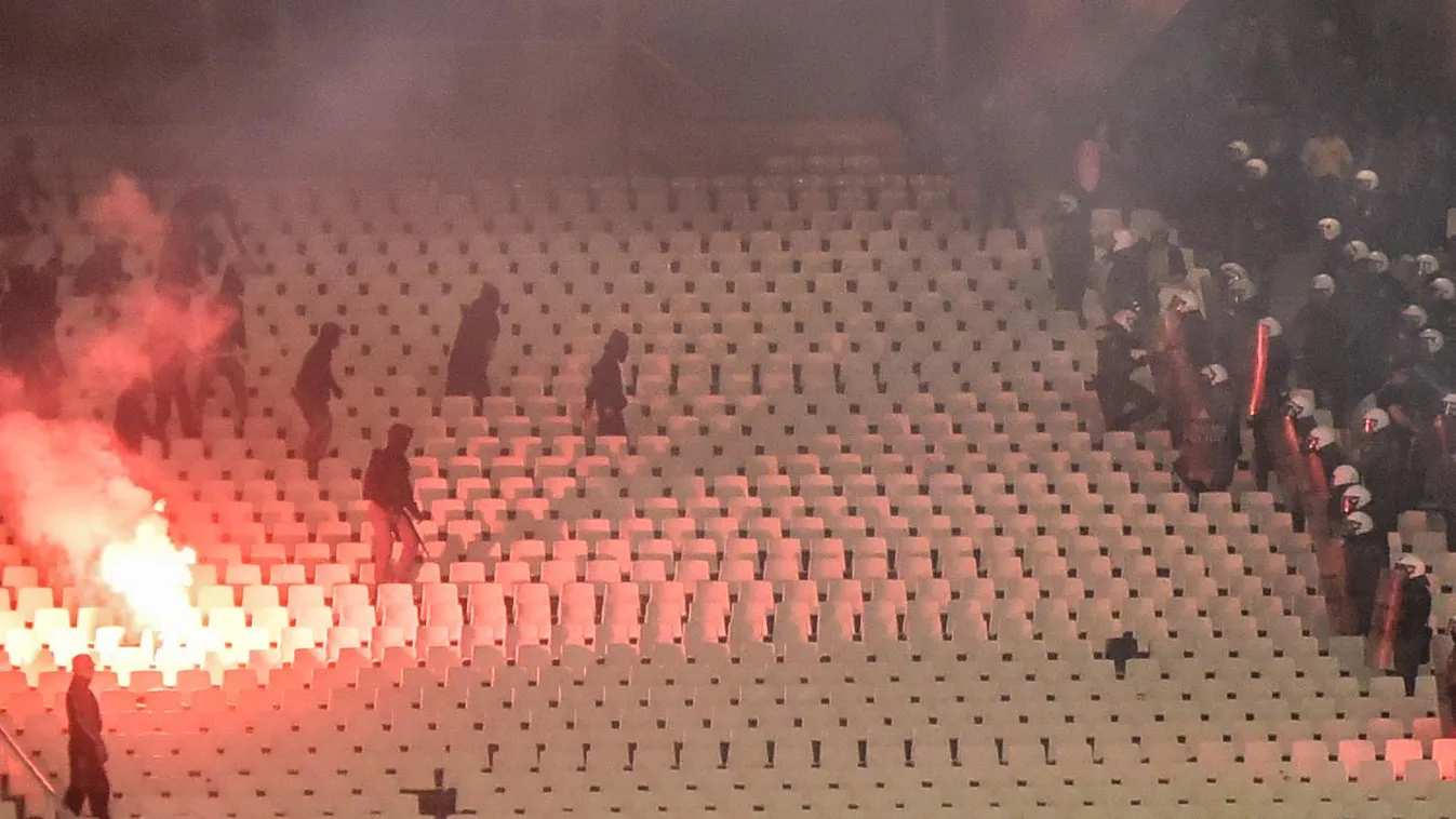 Clashes During Greek Cup Final Fbl grc greece FINAL RIOT police fans SPORT soccer athens Clashes Greek Cup Final 