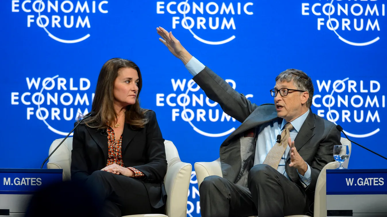 - Melinda (L) and Bill Gates attend a session at the Congress Center during the World Economic Forum (WEF) annual meeting on January 23, 2015 in Davos. Adományozók 