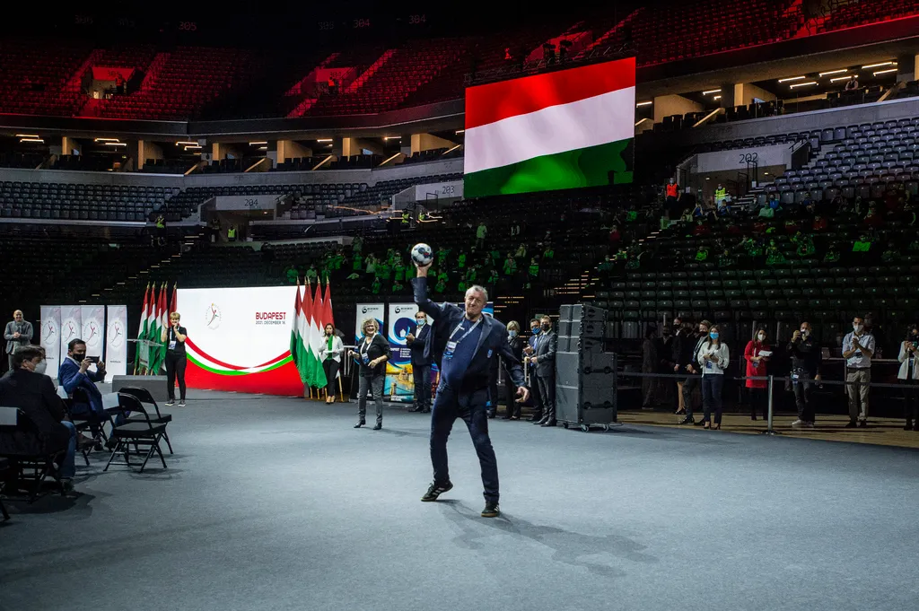 A budapesti kézilabda aréna hivatalos teszteseménye, magyar-szlovák közös rendezésű férfi kézilabda-Európa-bajnokság, kézilabda EB, kézilabda aréna 