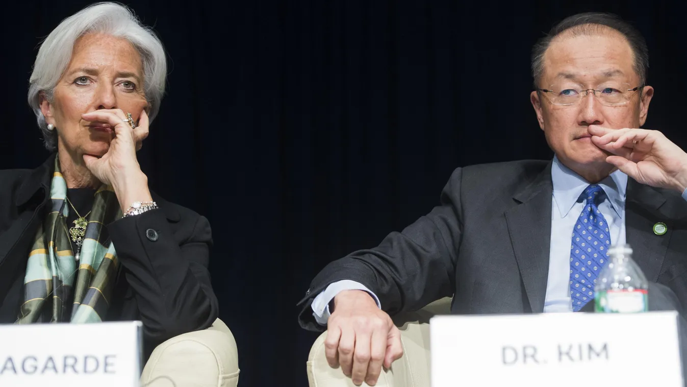 Christine Lagarde, az IMF vezérigazgatója és Jim Yong Kim a Világbank elnöke 