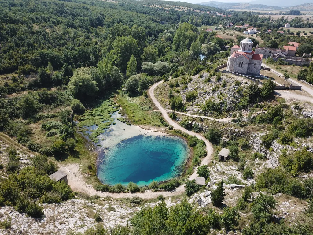 Horvátország, cetina, tó, 