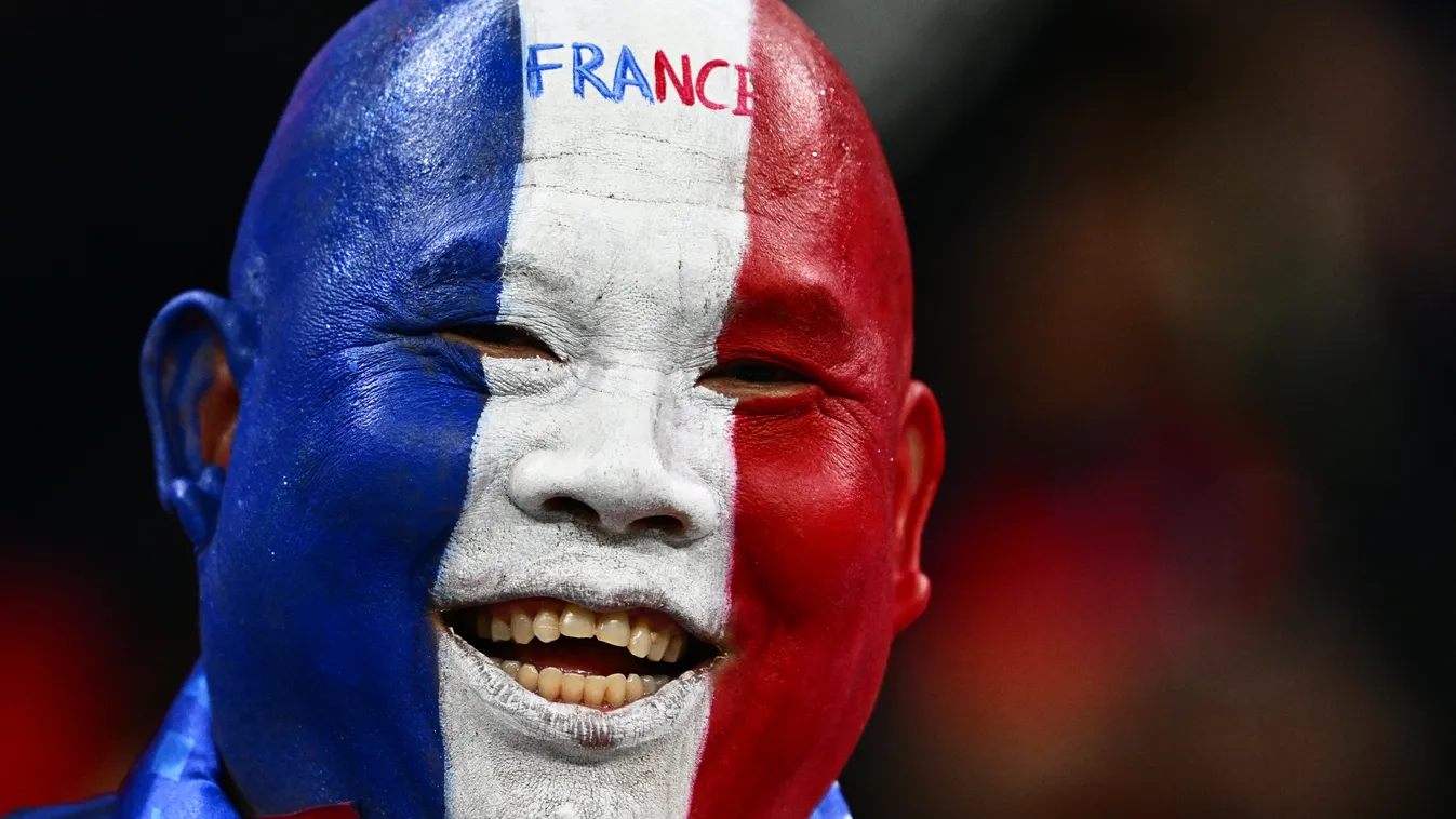 fbl TOPSHOTS Horizontal FOOTBALL SPORTS FAN WORLD CUP PAINTED FACE ANONYMOUS FACE FLAG FRANCE 