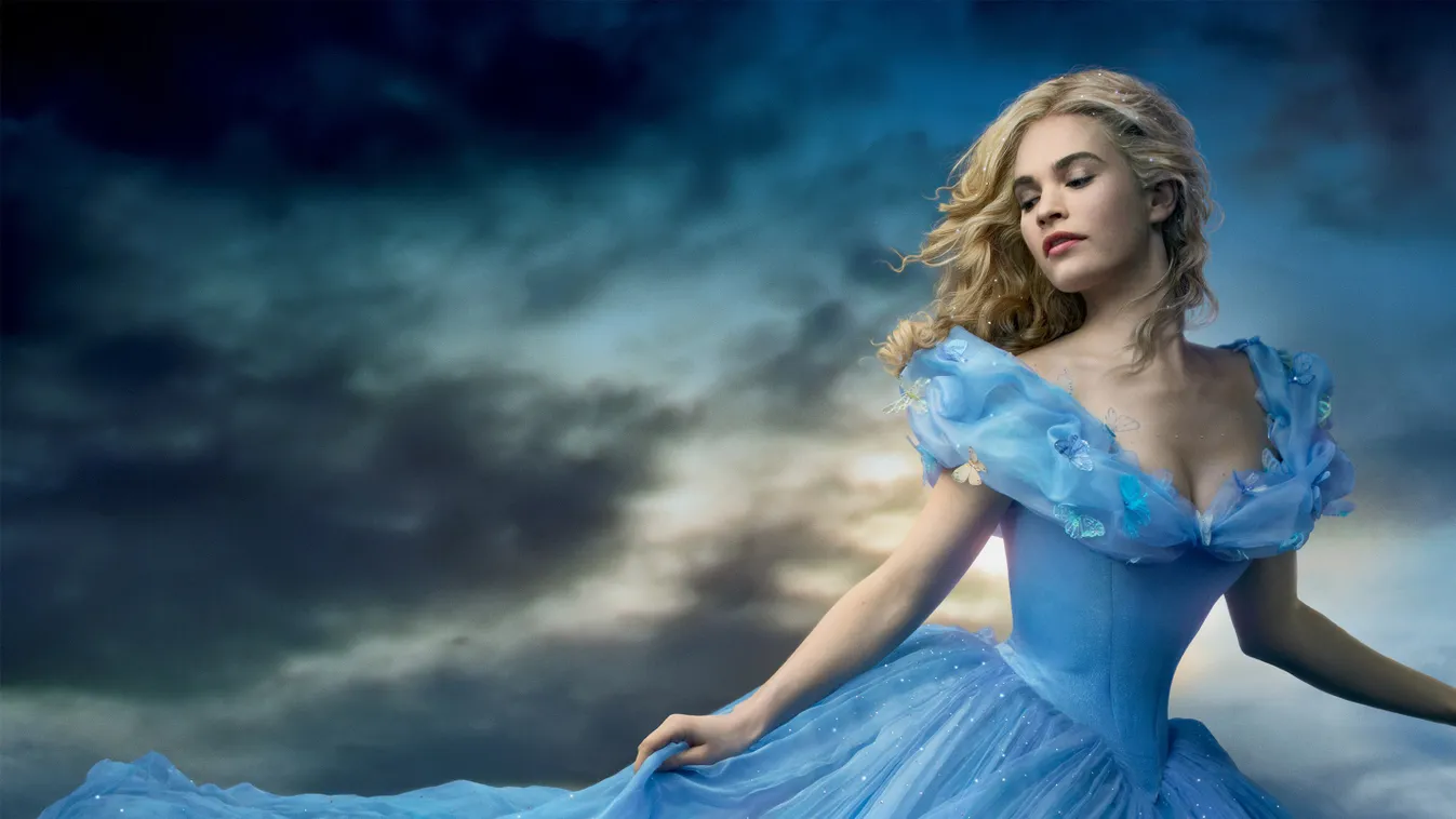 Cinderella Cinema fairy tale Perrault Grimm brothers young woman PRINCESS long blue dress ball gown pretty beautyful SQUARE FORMAT 