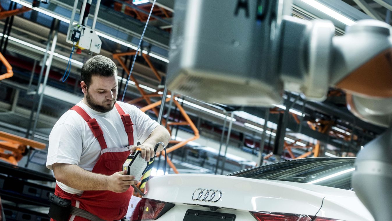 Audi Hungária Motor Kft., Győr, robotok, humánerőforrás, automatizálás 