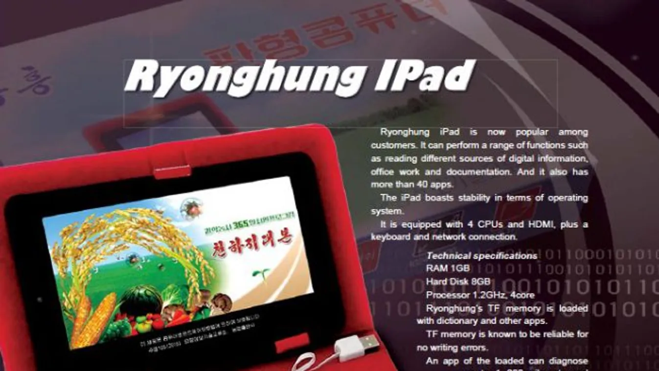 ryonghung ipad tablagép tablet észak-korea 