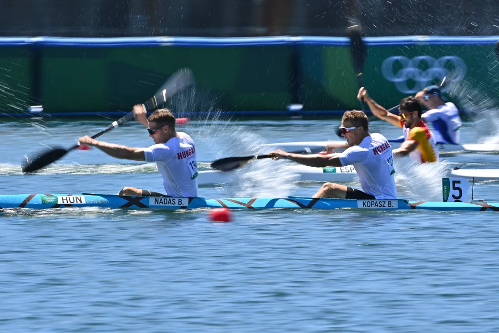 Tokió 2020, 2020-as tokiói olimpiai játékok, olimpia, nyár, nyári olimpiai játékok, XXXII. nyári olimpiai játékok, kajak, elődöntő, 2020.08.05., férfi K-2 1000 m, Nádas Bence - Kopasz Bálint 