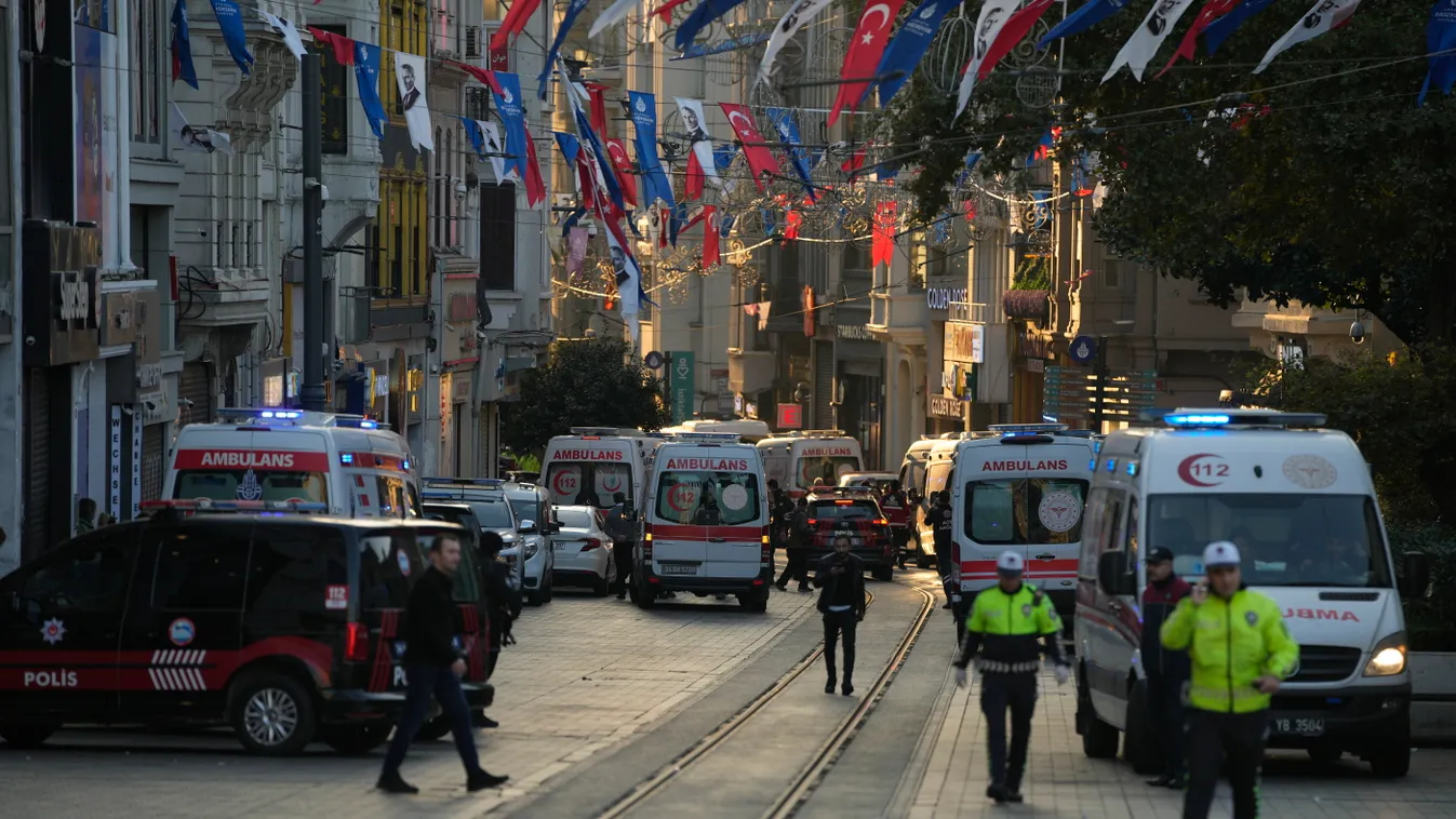 Isztambul, 2022.11.13., robbantás, sétálóutca 