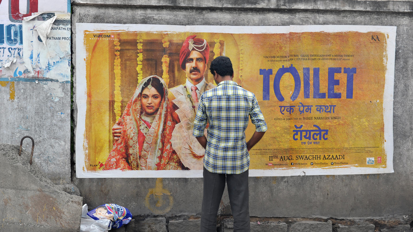 Horizontal OFFBEAT CINEMA POSTER MAN WALL AUTOMATIC PUBLIC TOILET BACK VIEW HEALTH SOCIAL ISSUES 