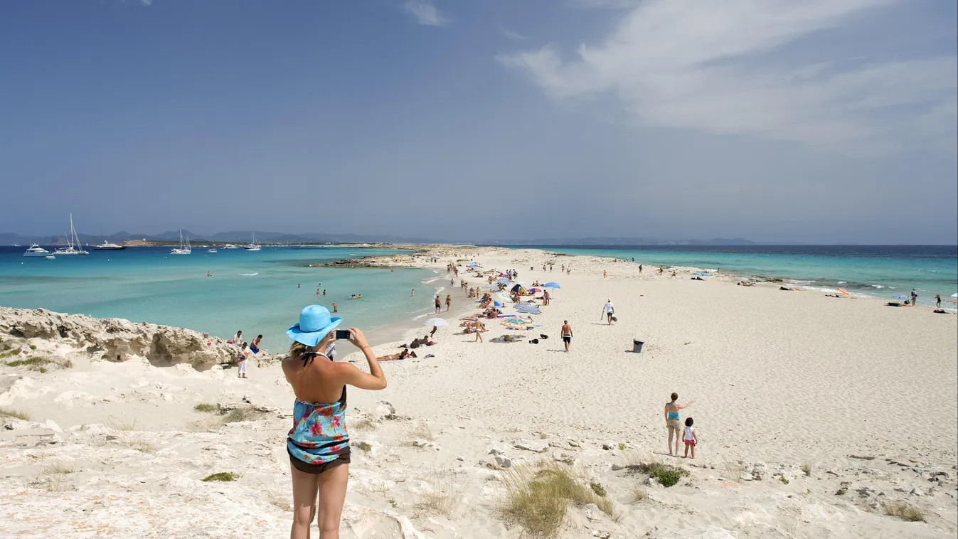 Spain, Balearic Islands, south of Ibiza island, Formentera island, Ses Illetes beach  strand 