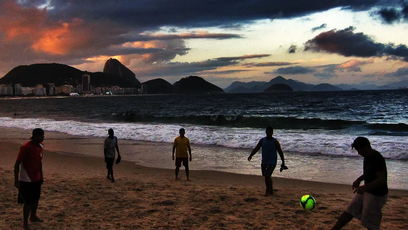 foci, strandfoci, tengerpart, Copacabana, Brazília 