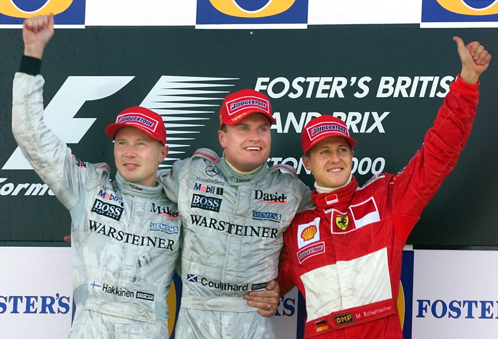 Forma-1, David Coulthard, McLaren-Mercedes, Mika Häkkinen, Michael Schumacher, Ferrari, Brit Nagydíj, 2000 