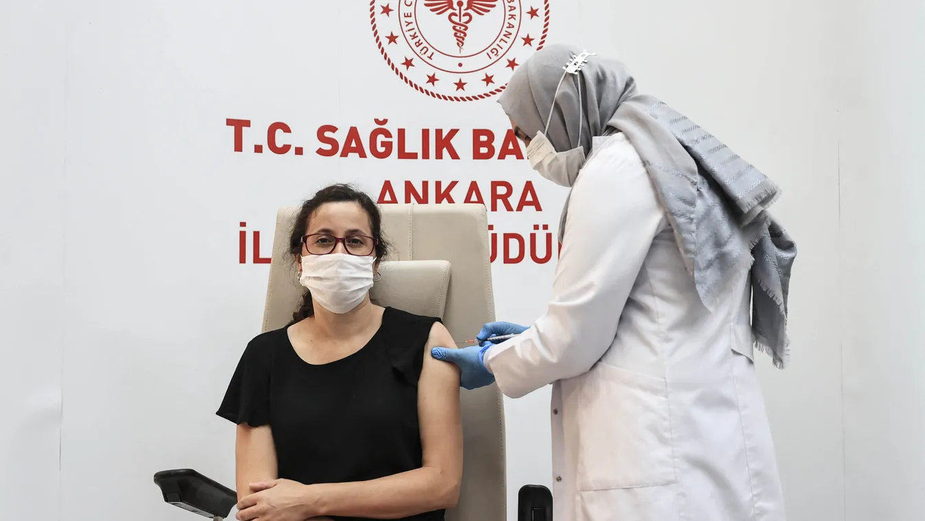 Coronavirus vaccination in Istanbul's Sabiha Gokcen International Airport Coronavirus,Istanbul,Sabiha Gokcen International Airport,Turkey Horizontal 