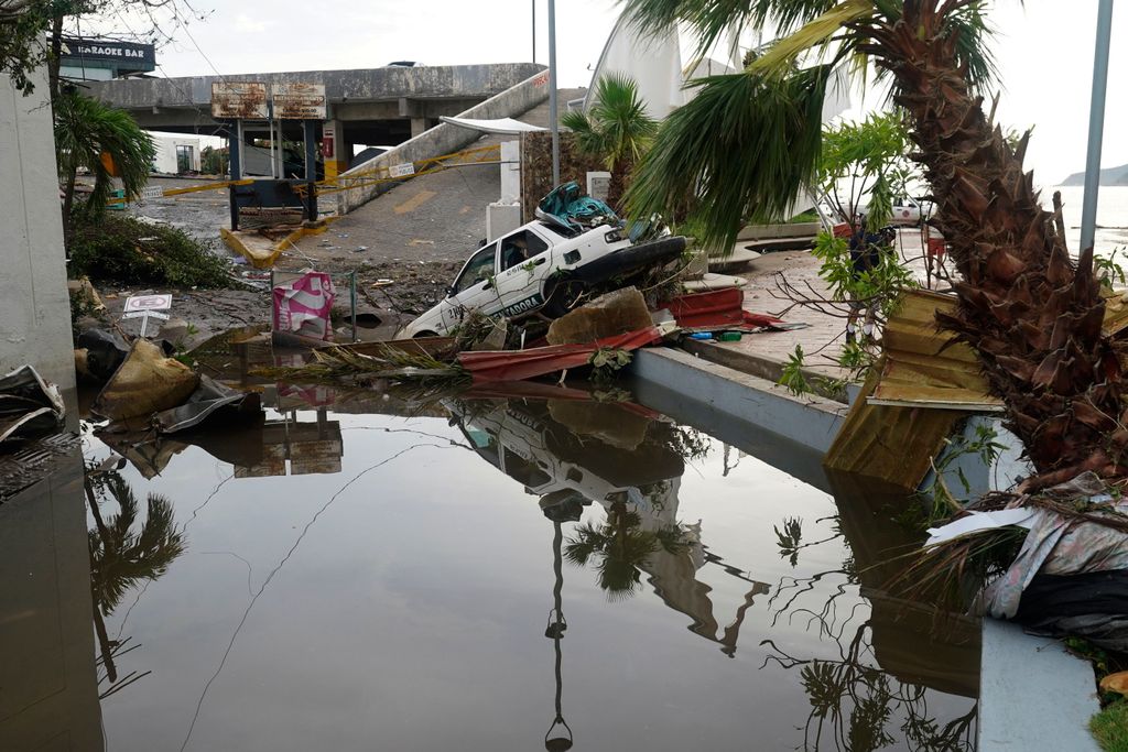 Otis hurrikán Mexikó csendes-óceán
A pusztítás nyomai az Otis hurrikán elvonulása után Acapulcóban 2023. október 25-én. Az Otis az egyik legerősebb vihar, amely valaha is elérte Mexikó csendes-óceáni partvidékét, jelentős károkat okozott Acapulcóban: épül