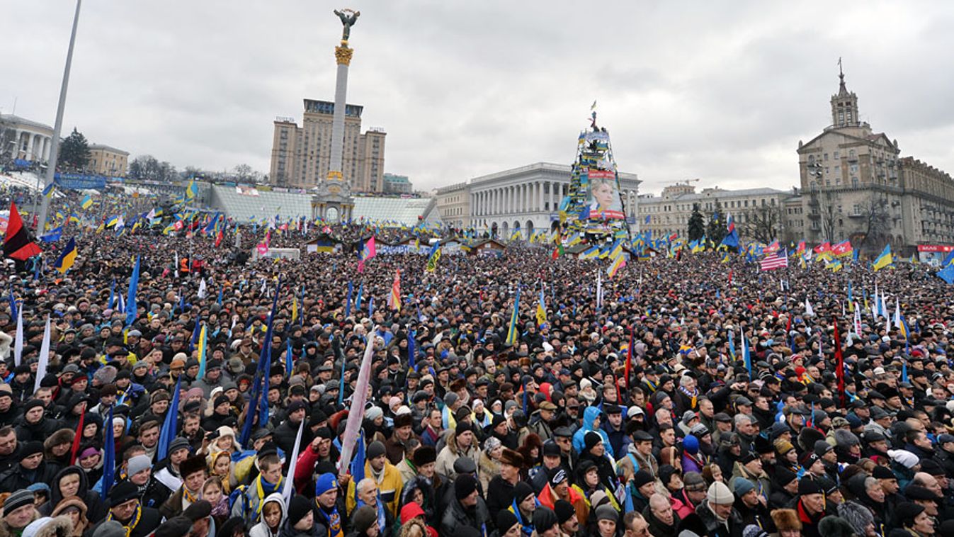 Ukrajna, Kijev, kormányellenes domonstráció, tüntetés,
