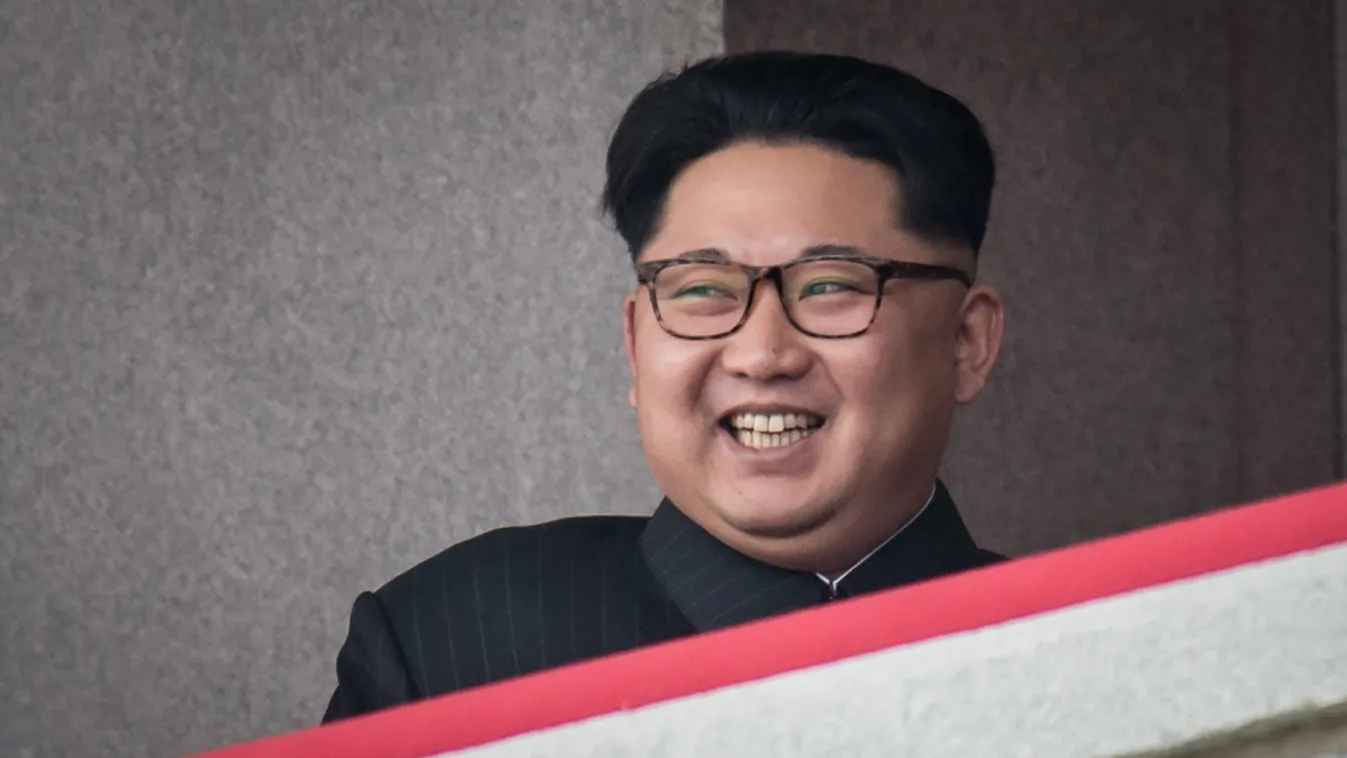 Horizontal SOURIANT PORTRAIT (FILES) This file photo taken on May 10, 2016 shows North Korean leader Kim Jong-Un watching a military parade and mass rally on Kim Il-Sung square in Pyongyang. 
US military confirms that North Korea fired a ballistic missile