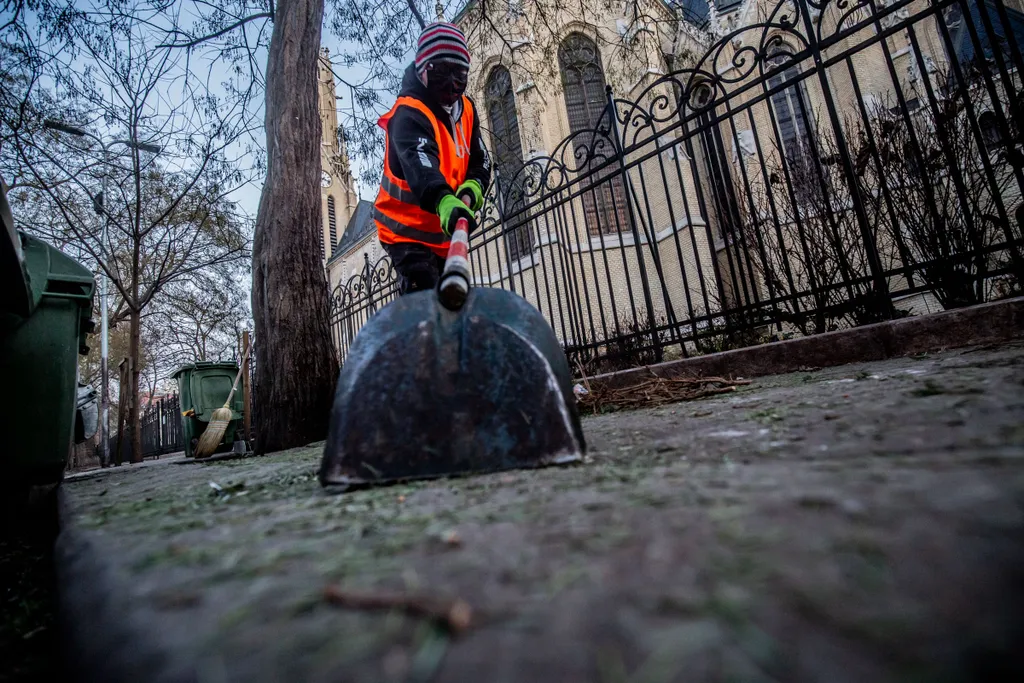 karácsonyfák elszállítása, Budapest, 2021.01.11. 