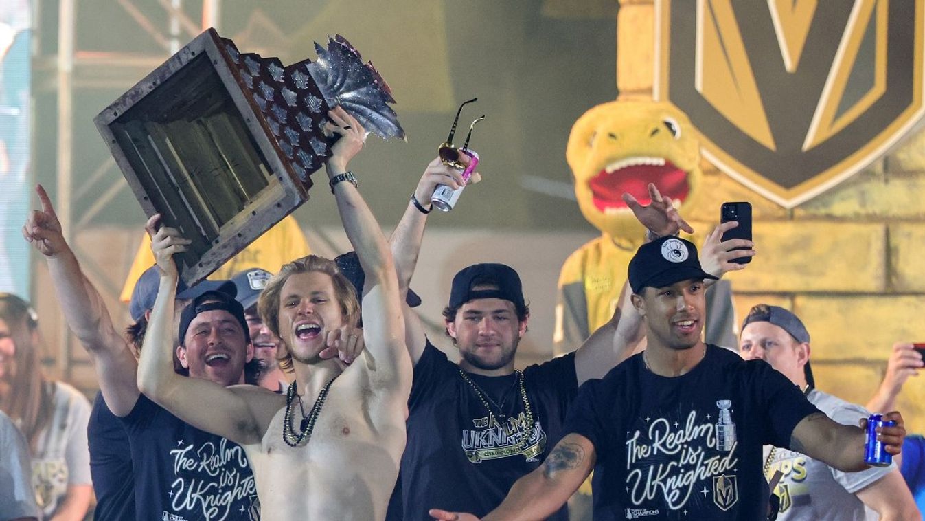 Vegas Golden Knights Victory Parade And Rally GettyImageRank2 Outdoors USA Nevada Las Vegas Winter Sport Stage - Performance Space Photography 43 Most Valuable Player Conn Smythe Trophy National Hockey League 81 71 Hockey Jonathan Audy-Marchessault Victor