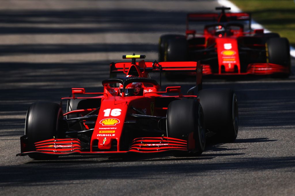 Forma-1, Charles Leclerc, Sebastian Vettel, Ferrari, Olasz Nagydíj, 2020 péntek 