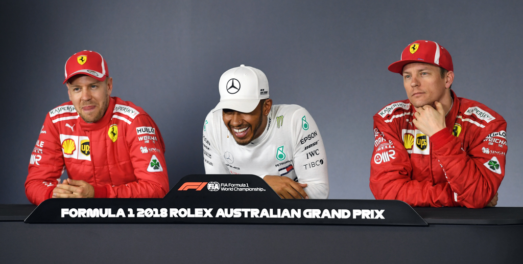 A Forma-1-es Ausztrál Nagydíj szombati napja, Sebastian Vettel, Scuderia Ferrari, Lewis Hamilton, Mercedes-AMG Petronas, Kimi Räikkönen 