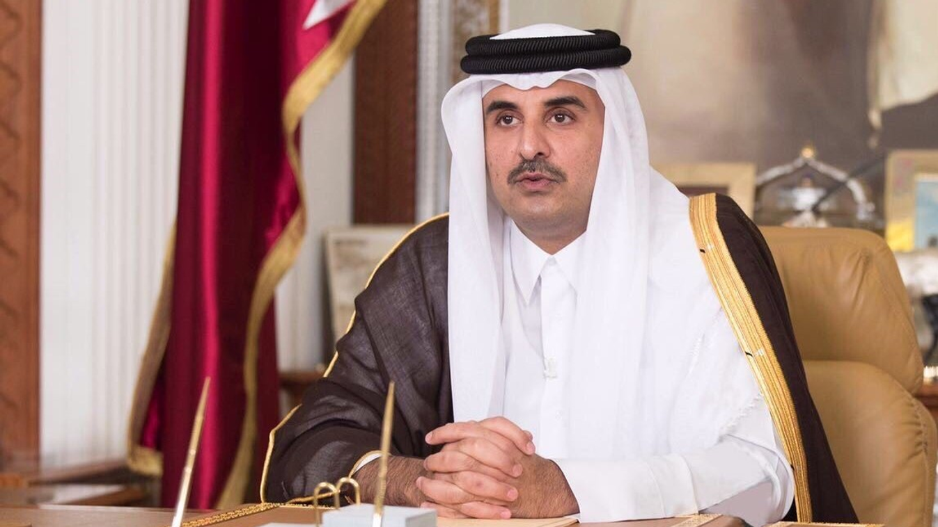 July Qatar 2017 SPEECH Doha Sheikh Tamim bin Hamad Al Thani TELEVISION mir of Qatar DOHA, QATAR - JULY 22: (----EDITORIAL USE ONLY – MANDATORY CREDIT - "QATAR EMIRATE COUNCIL / HANDOUT" - NO MARKETING NO ADVERTISING CAMPAIGNS - DISTRIBUTED AS A SERVICE TO