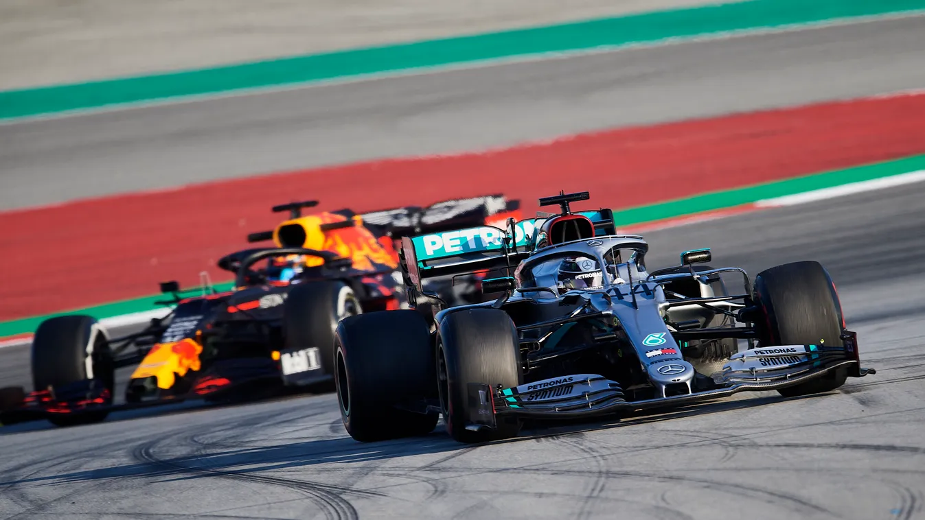 Forma-1, Lewis Hamilton, Mercedes, Alex Albon, Red Bull, Barcelona teszt 3. nap 