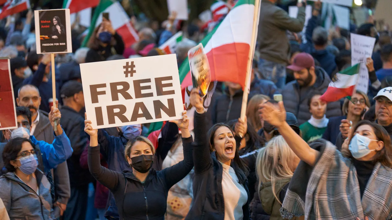szimpátia tüntetés, Irán, tüntetés, Masa Amini-tüntetések, emberjogi tüntetés, Iráni Iszlám Köztársaság elleni tüntetés 