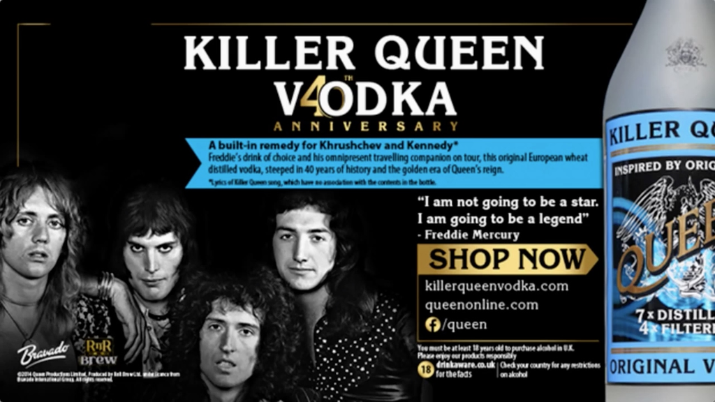 Killer Queen Vodka
sztárok alkoholmárkák 